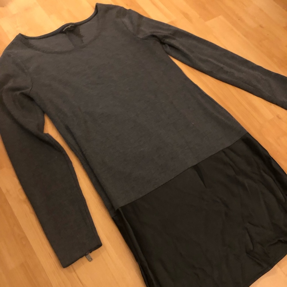 Banana Republic Dress size 0 Grey and faux-leather